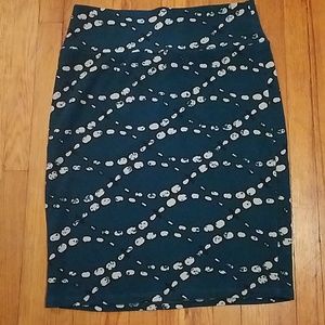 LuLaRoe teal pencil skirt size Large